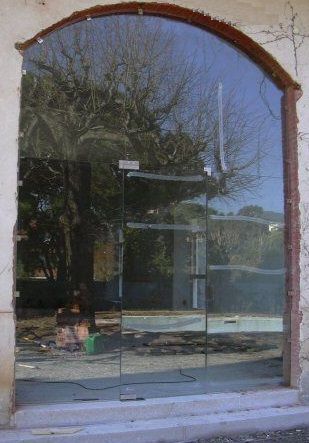 Glass entrance for law firm in a rural property