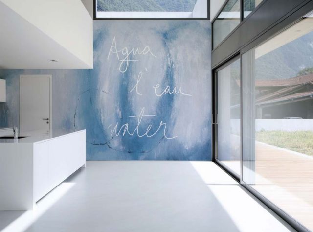 Large window with artistic mural