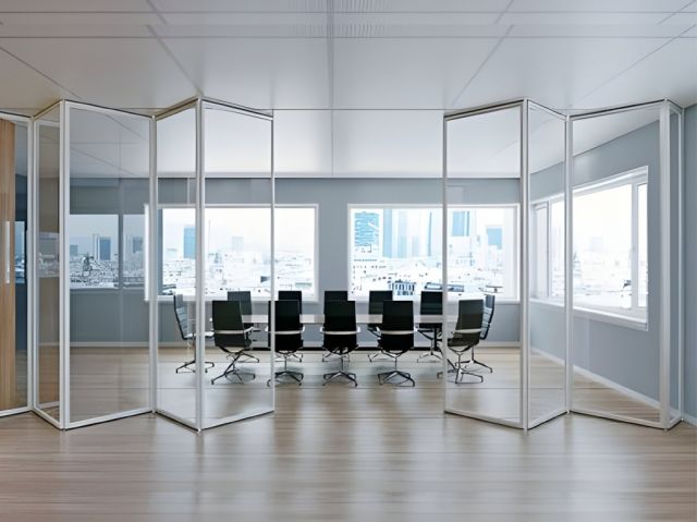 Paneles de cristal plegable